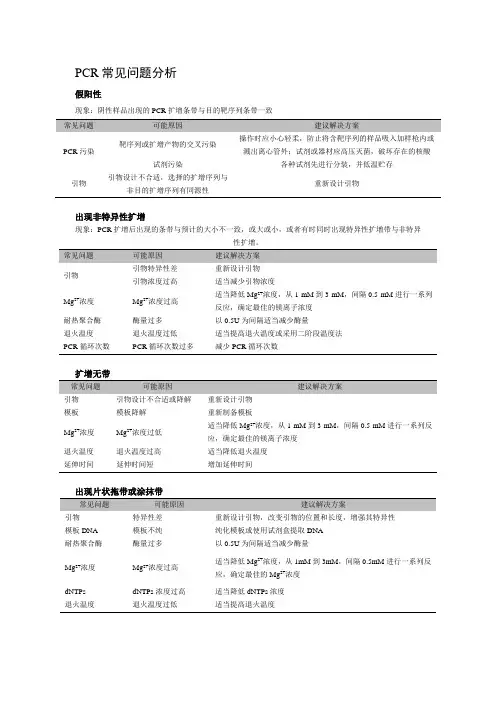 PCR常见问题分析