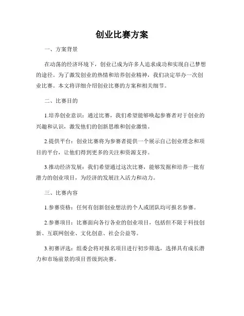 创业比赛方案