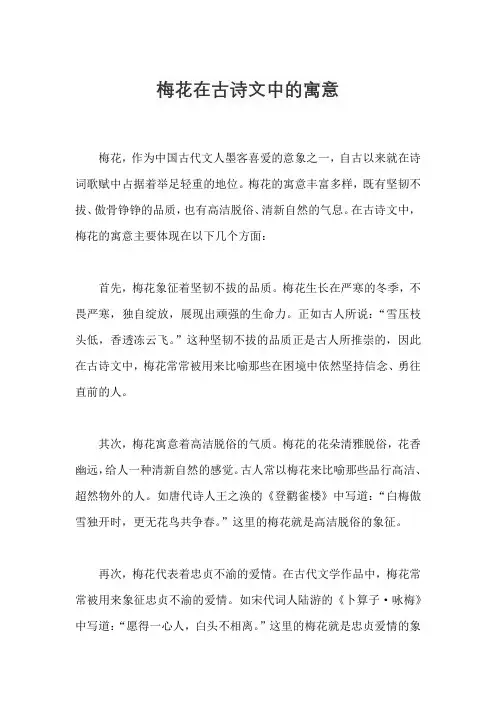 梅花在古诗文中的寓意
