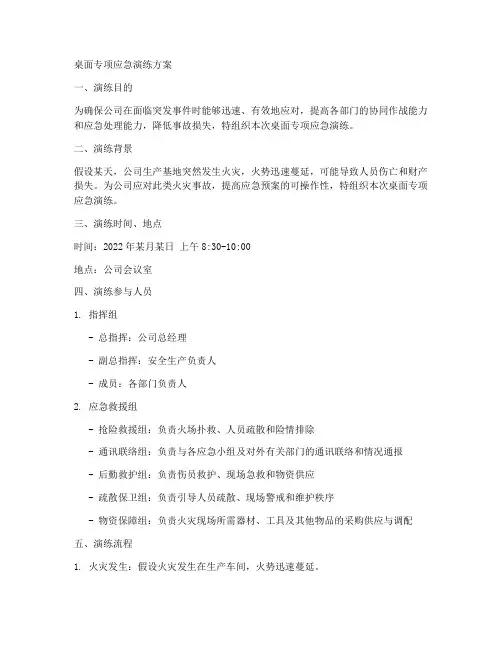 桌面专项应急演练方案