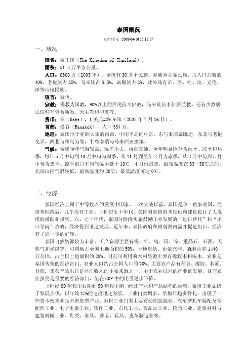 泰国概况——精选推荐