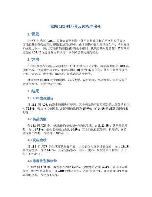 我院182例不良反应报告分析