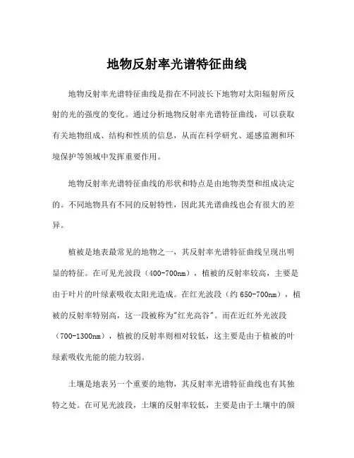 地物反射率光谱特征曲线