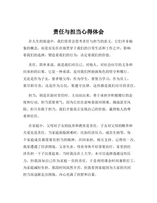 责任与担当心得体会
