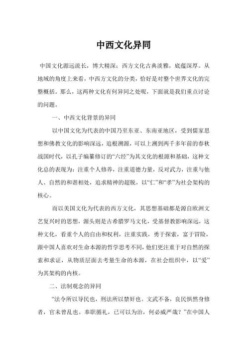 中西文化异同