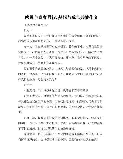 感恩与青春同行,梦想与成长共情作文