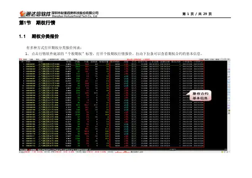 通达信个股期权行情终端使用手册