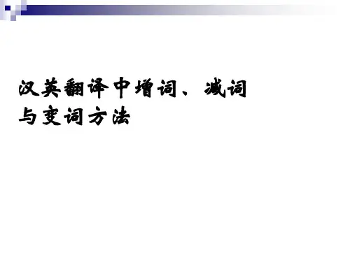 汉英翻译中增词减词