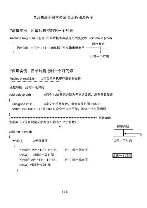 单片机新手教学教案-含流程图及程序