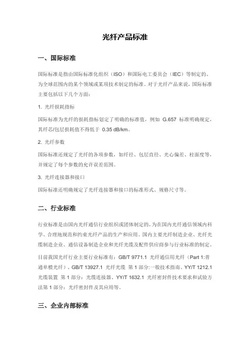 光纤产品标准