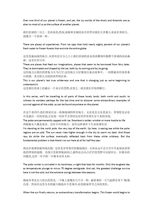 冰冻星球第一集字幕