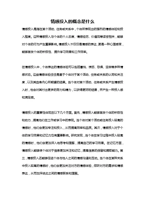 情感投入的概念是什么