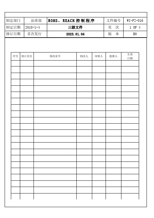 RoHS、REACH管理程序