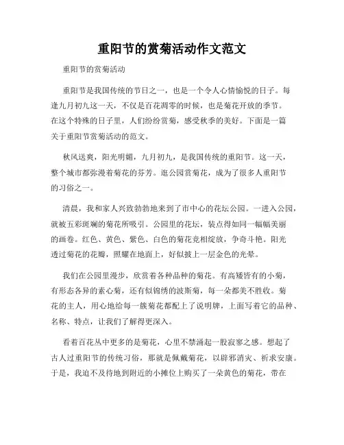 重阳节的赏菊活动作文范文