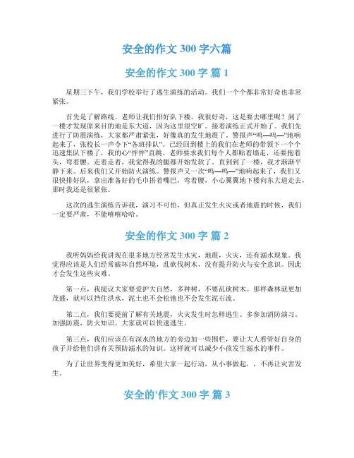 安全的作文300字六篇