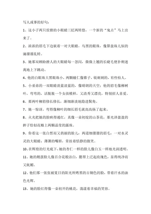 写人或事的好句