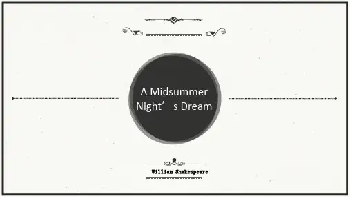 A Midsummer Night's Dream 莎翁喜剧