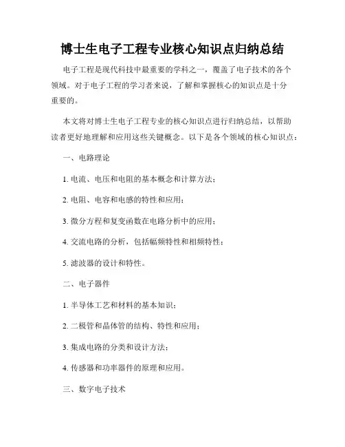 博士生电子工程专业核心知识点归纳总结