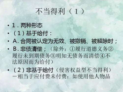 司法考试课件：不当得利与无因管理