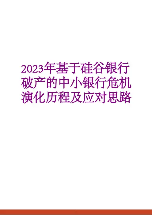 2023年基于硅谷银行破产的中小银行危机演化历程及应对思路