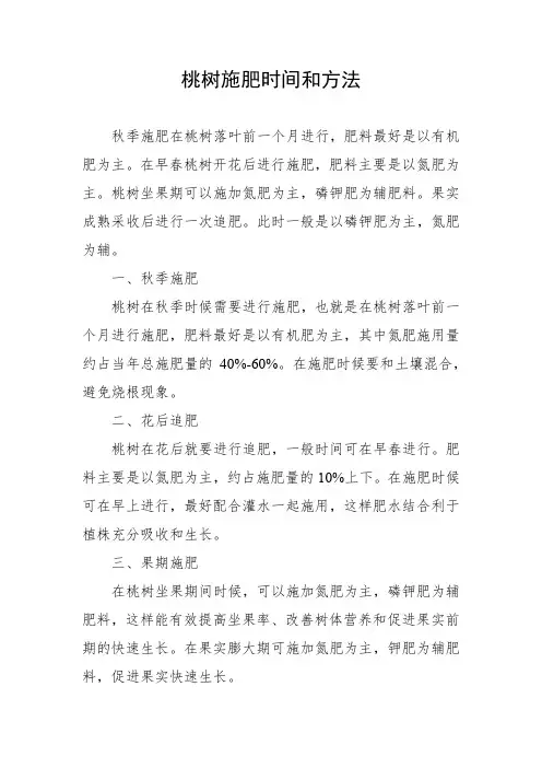 桃树施肥时间和方法