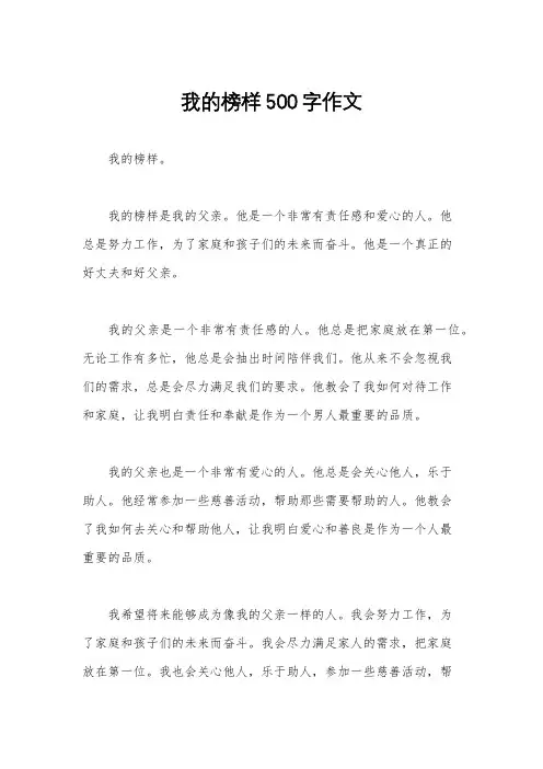 我的榜样500字作文