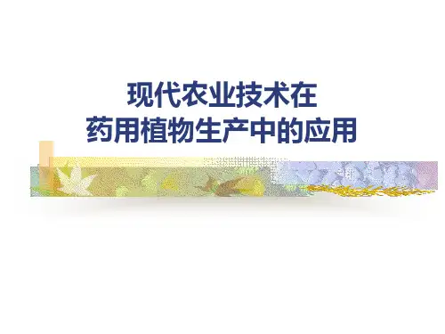 现代农业技术在药用植物生产中的应用 PPT课件