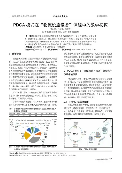 PDCA模式在“物流设施设备”课程中的教学初探