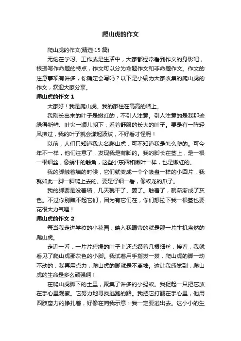 爬山虎的作文（精选15篇）