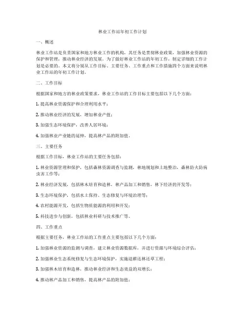 林业工作站年初工作计划