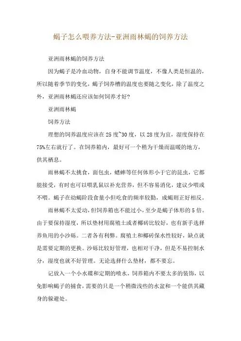 蝎子怎么喂养方法-亚洲雨林蝎的饲养方法