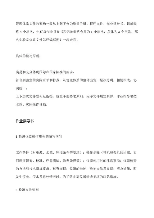 实验室质量管理体系文件编写要点—作业指导书