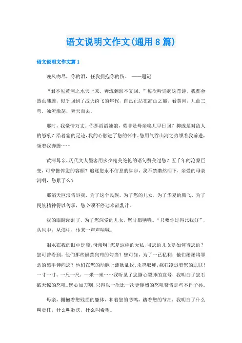 语文说明文作文(通用8篇)