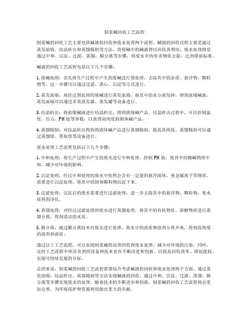 制浆碱回收工艺流程
