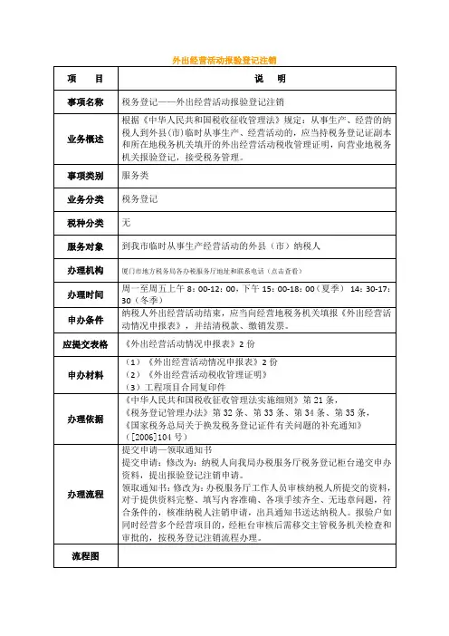 外出经营活动报验登记注销