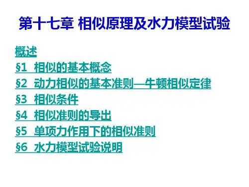 相似原理及水力模型试验