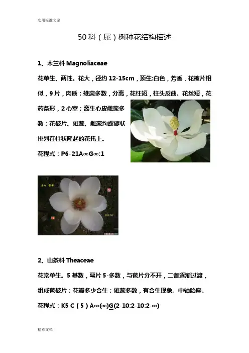 50科(属)花结构