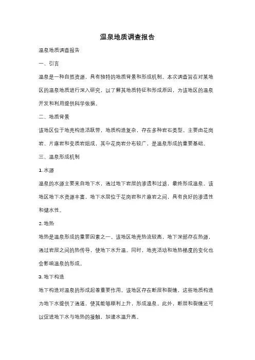 温泉地质调查报告