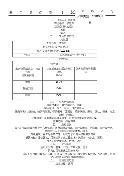 着色探伤剂