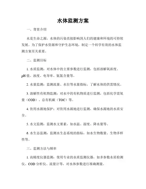 水体监测方案