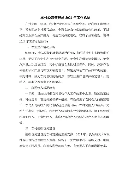 农村经营管理站2024年工作总结
