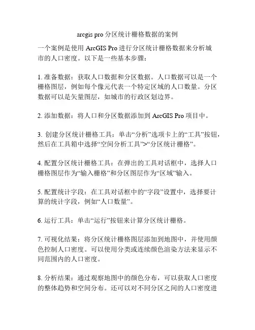arcgis pro分区统计栅格数据的案例
