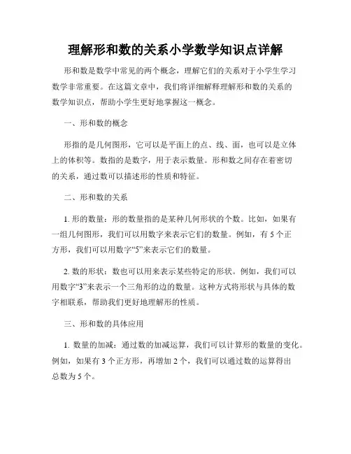 理解形和数的关系小学数学知识点详解