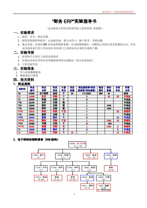 “财务ERP”实验指导