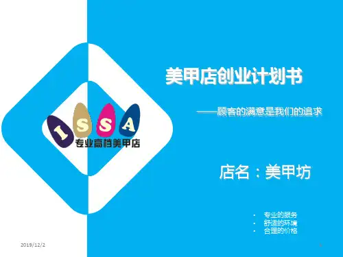 美甲店创业计划书PPT课件