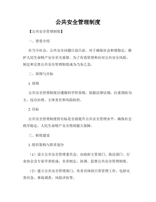 公共安全管理制度