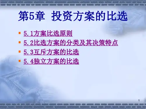 第5章  投资方案比选方法