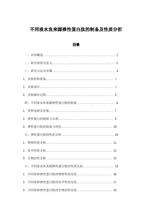 不同淡水鱼来源弹性蛋白肽的制备及性质分析