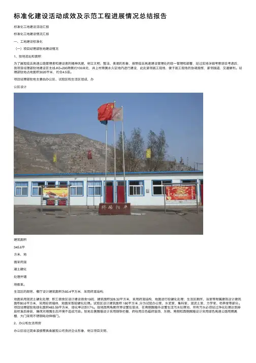 标准化建设活动成效及示范工程进展情况总结报告