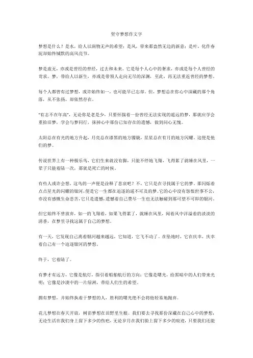 坚守精神的家园作文450字